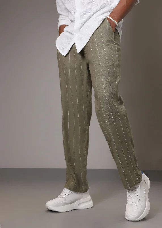 Friends and Family Sale Olive Cotton Linen Pant