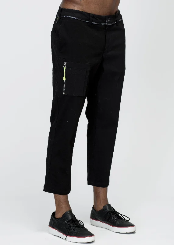 Stock Up and Save Konus Men's Cropped Side Zip Pants in Black