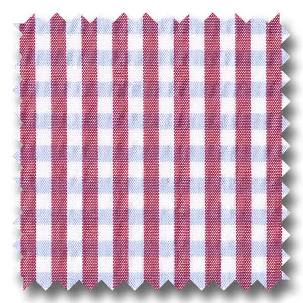 Unmissable Sale Red and Blue Gingham Check Broadcloth - Custom Dress Shirt