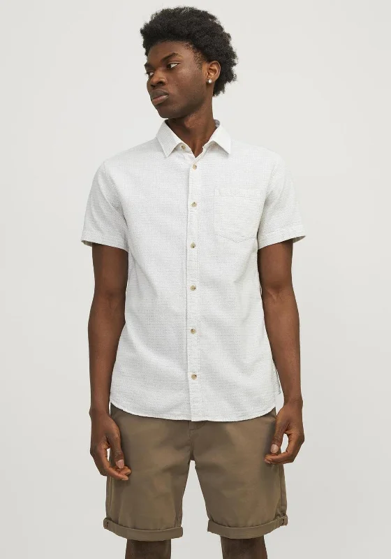 Deal Explosion Jack & Jones Abel Short Sleeve Shirt, Cloud Dancer