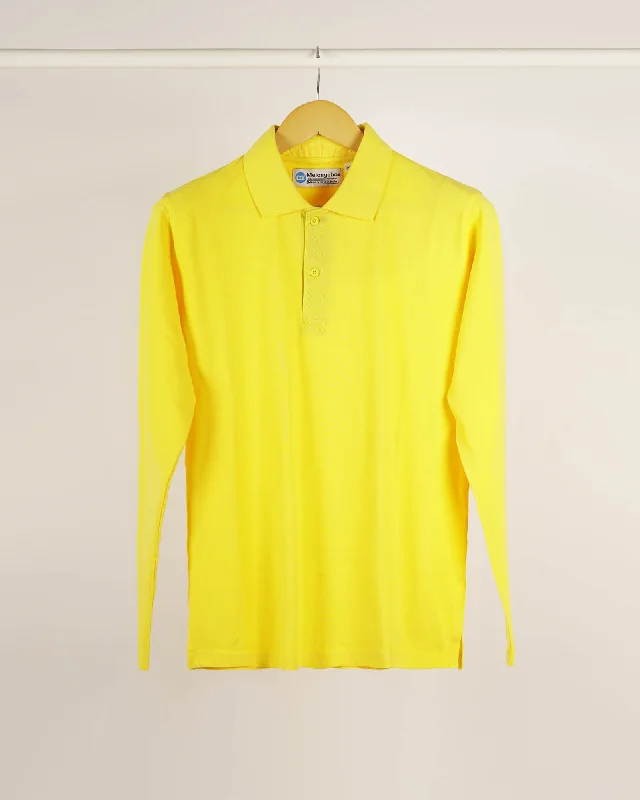 Customer Appreciation Sale Full Sleeves Polo: Lemon Yellow