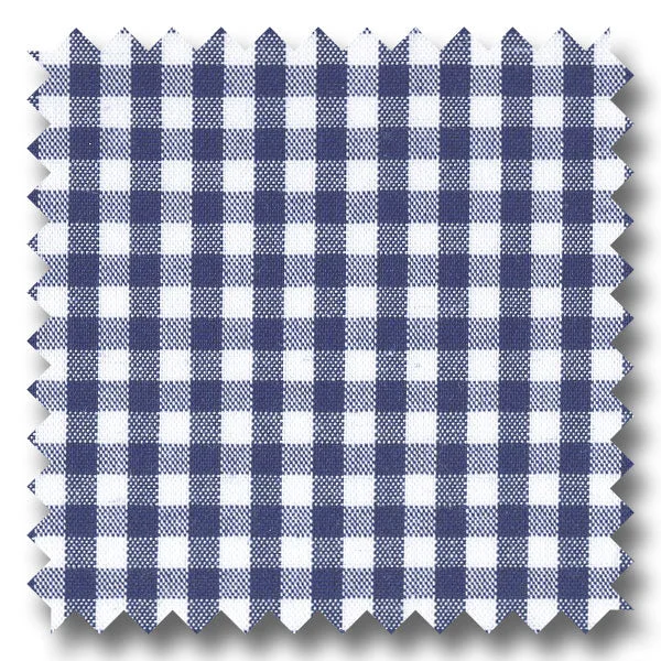 Now Available Navy Gingham Check Broadcloth - Custom Dress Shirt