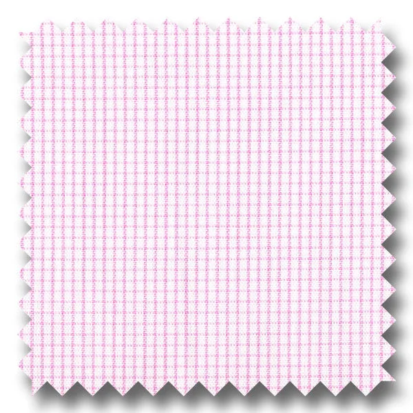 Shop Now Pink Mini Grid Check Broadcloth - Custom Dress Shirt