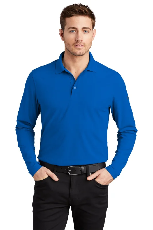 Ogio Mens Caliber 2.0 Moisture Wicking Long Sleeve Polo Shirt - Electric Blue