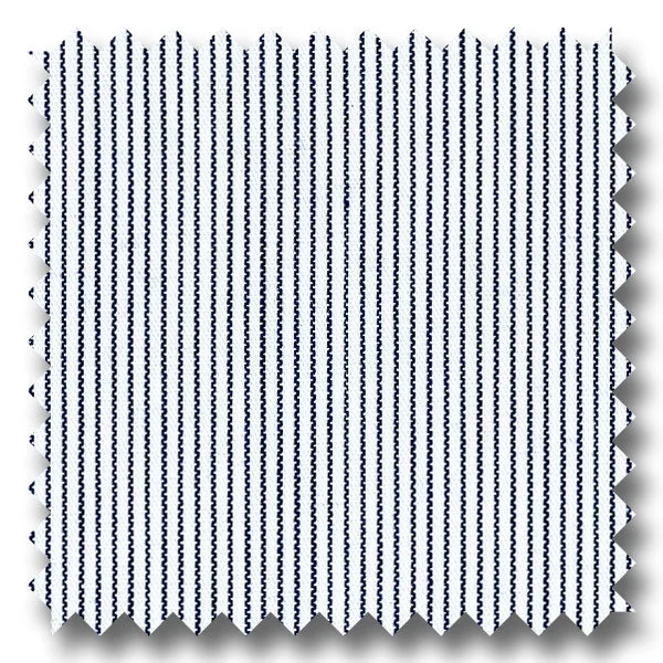 Online Specials White with Navy Hairline Stripe Pinpoint - Custom Dress Shirt