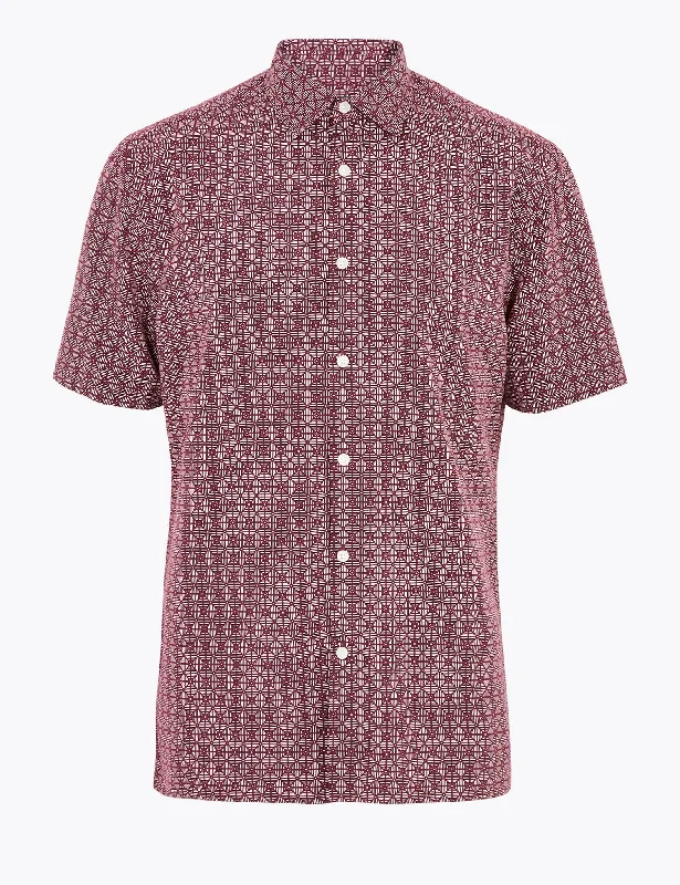 Pure Cotton Geometric Easy Iron Shirt