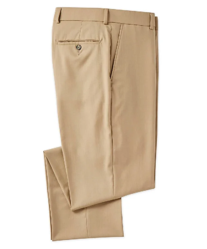 Epic Deals Wool Gab Flat-Front Trouser