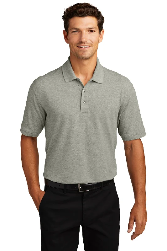 Super Savings Port Authority Mens Wrinkle Resistant Short Sleeve Polo Shirt - Heather Oxford Grey Super Savings Port Authority Mens Wrinkle Resistant Short Sleeve Polo Shirt - Heather Oxford Grey