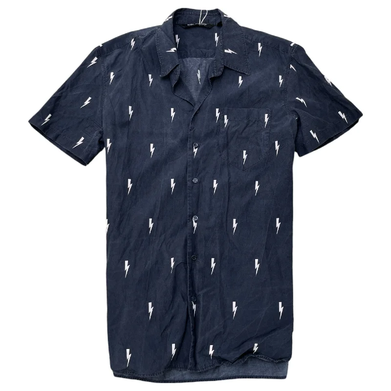 Closeout Men's Lightning Bolt Shirt Navy Size S