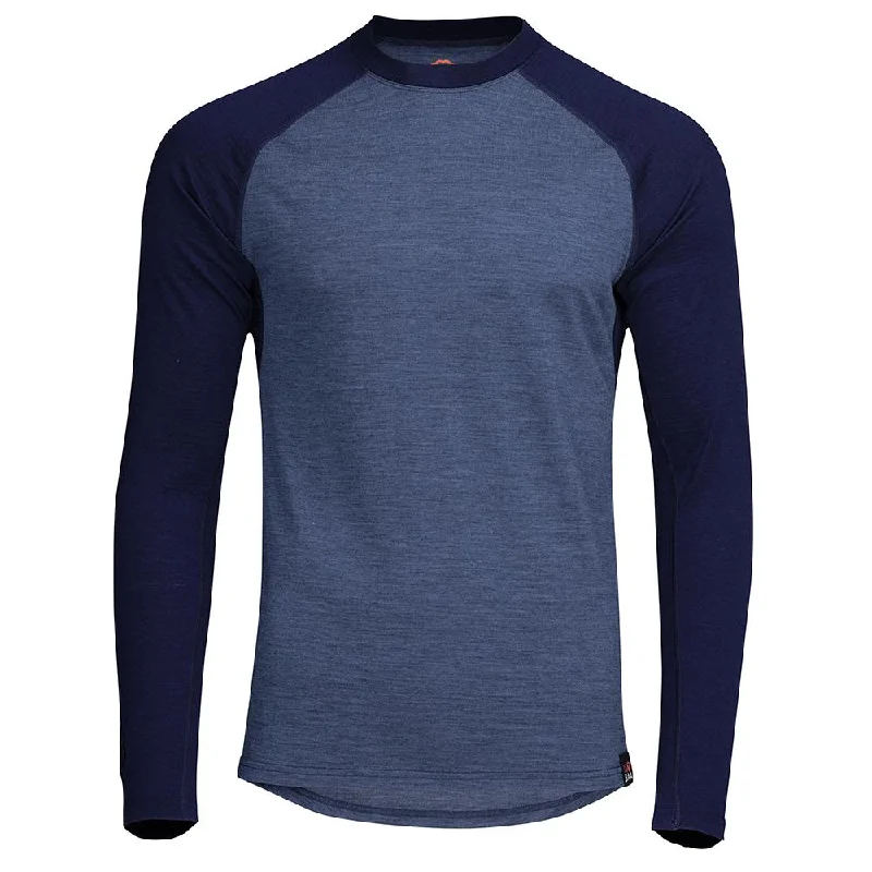 Mens Merino 180 Baseball Crew (Denim/Navy)