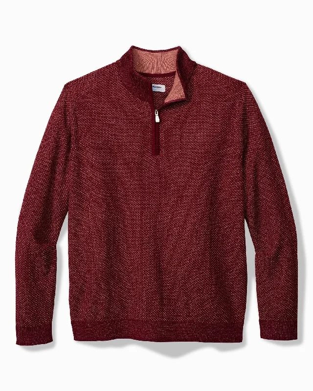 Amazing Value Tommy Bahama Coolside Legend Half-Zip IslandZone Sweater Burgundy