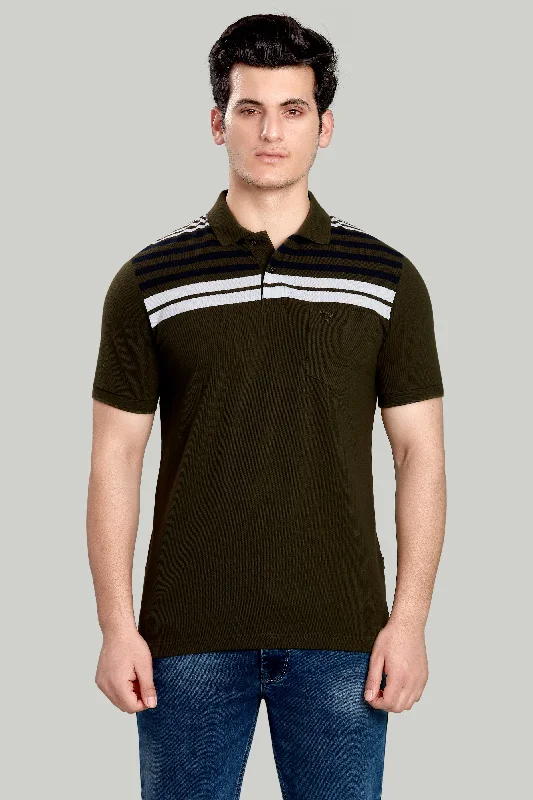 Chest Stripe Pique Polo