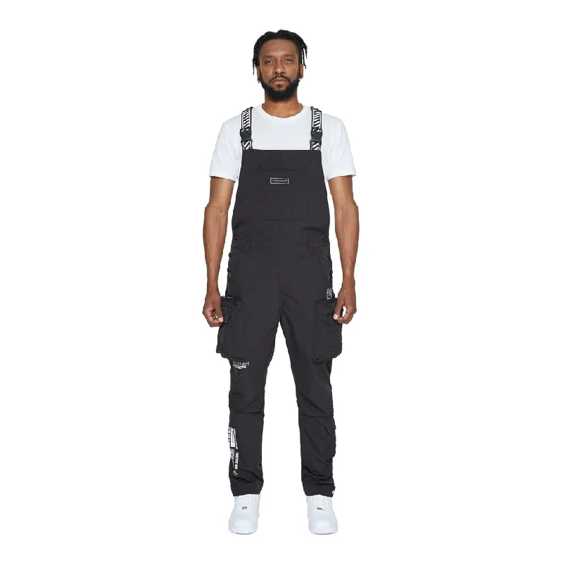 Utility Windbreaker Overalls - Black