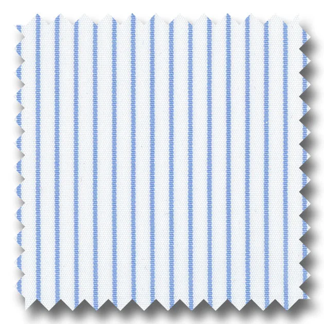 Unbeatable Prices Light Blue Stripe 2Ply Broadcloth - Custom Dress Shirt