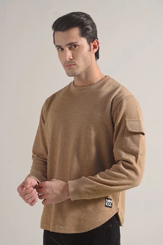 Textured Sweatshirt - Brown