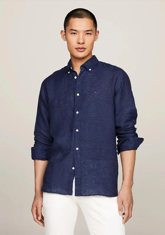 Special Buy Tommy Hilfiger Pigment Dyed Linen Shirt, Carbon Navy