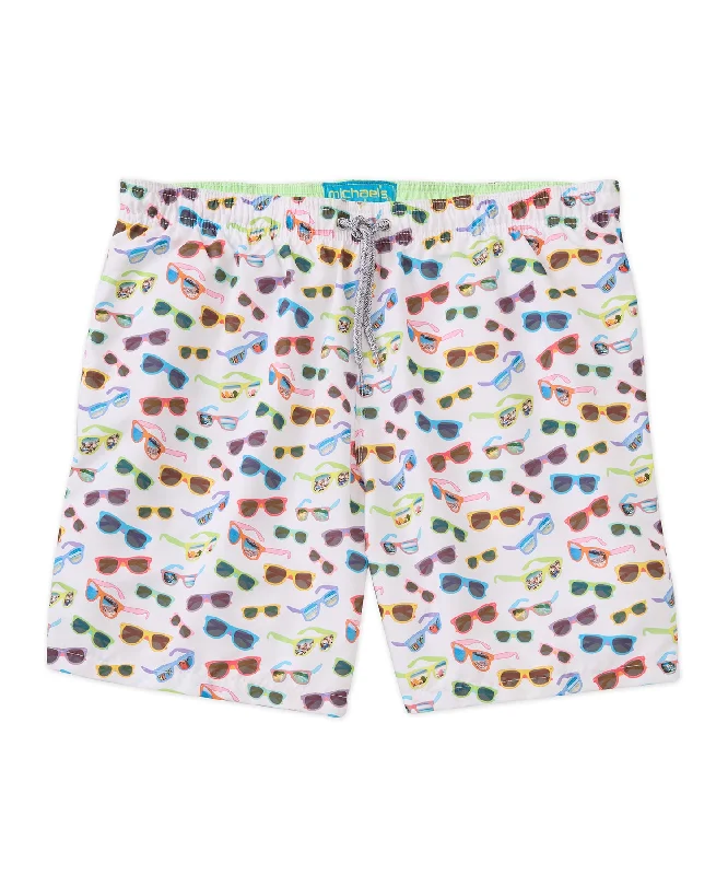 Price Cut Michael's Italian Sunglasses Print Swim Trunks