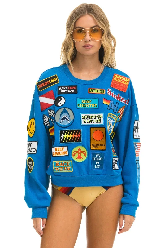 Special Buy VINTAGE PATCH RELAXED CREW SWEATSHIRT - OCEAN