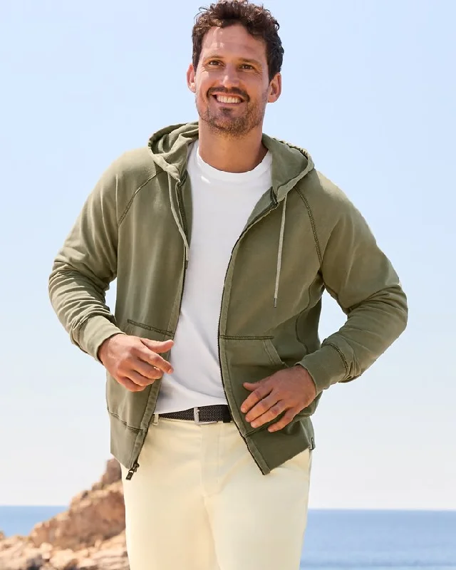 Best Seller Tommy Bahama Ben and Terry Full-Zip Sweatshirt Tea Leaf