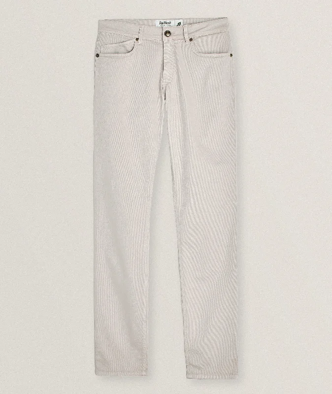 Huge Savings Taupe Cotton-Lyocell Twill 5-Pocket Pants - Re-Hash