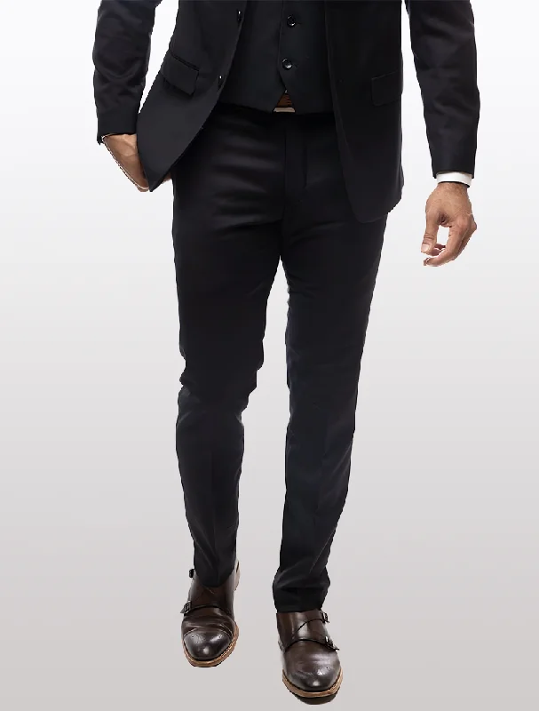 Black Men's Slim-Fit Suit Separates Pants