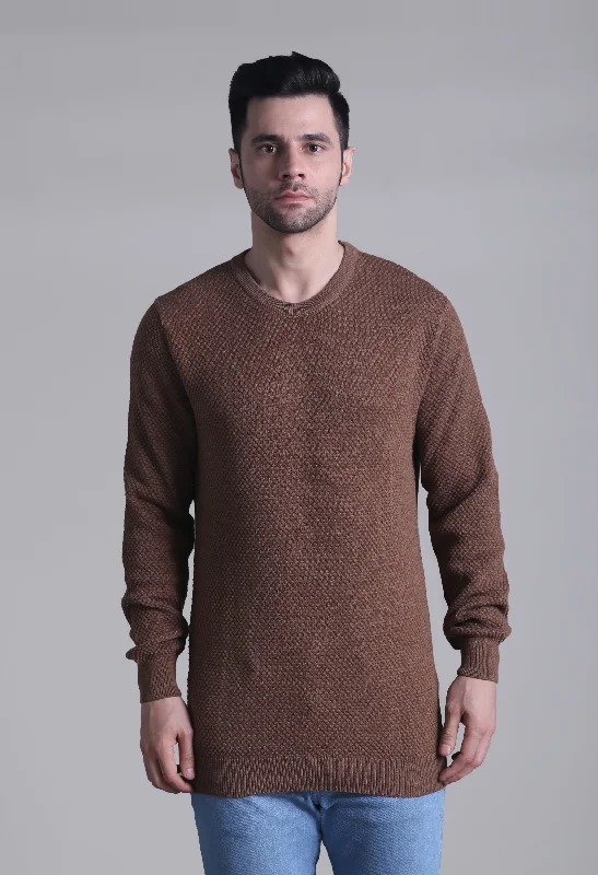 Camel Solid Popcorn Smart Fit Sweater