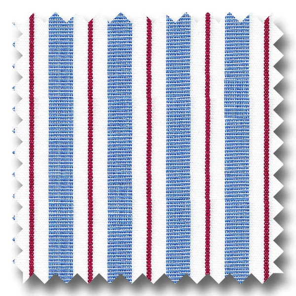 Hurry In Blue and Red Stripe 2Ply Broadcloth - Custom Dress Shirt