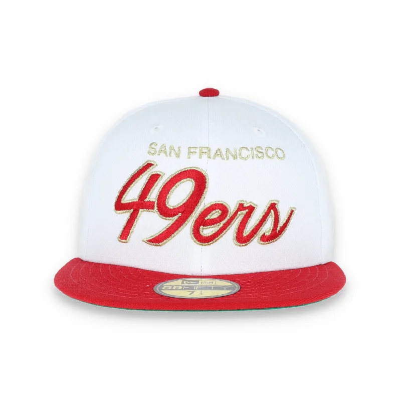 Crazy Deal NEW ERA SAN FRANCISCO 49ERS 59FIFTY FITTED SCRIPT HAT-WHITE/GOLD/RED