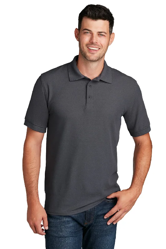 Discount Deals Port & Company Mens Core Stain Resistant Short Sleeve Polo Shirt - Charcoal Grey