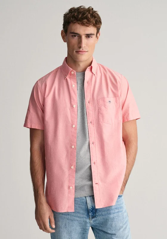Super Bargain Gant Oxford Short Sleeve Shirt, Sunset Pink