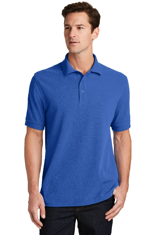 Exclusive Savings Port & Company Mens Stain Resistant Short Sleeve Polo Shirt - Royal Blue