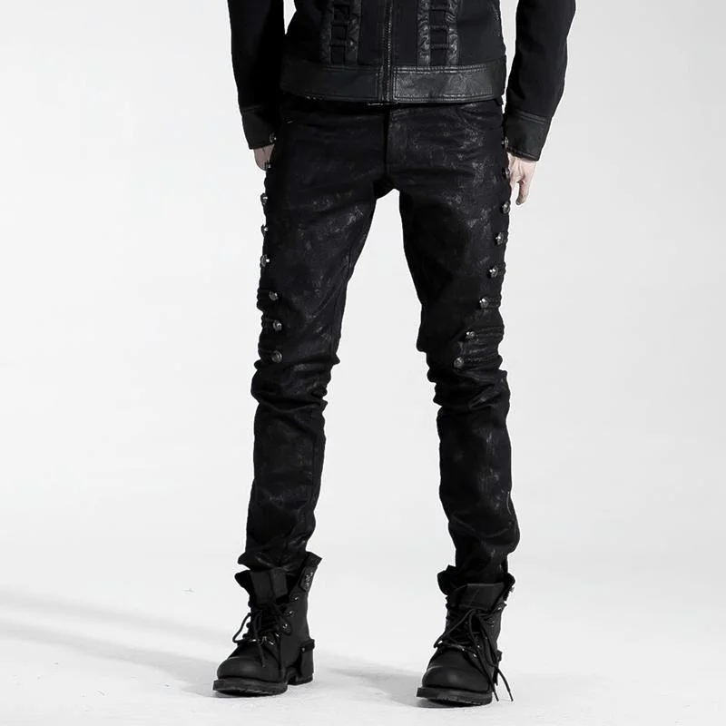 Men's Black Rivets Pants