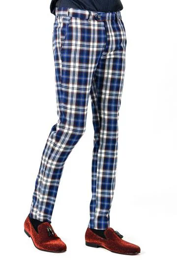 Barabas CP46 Do It Plaid Pants Blue/Wine