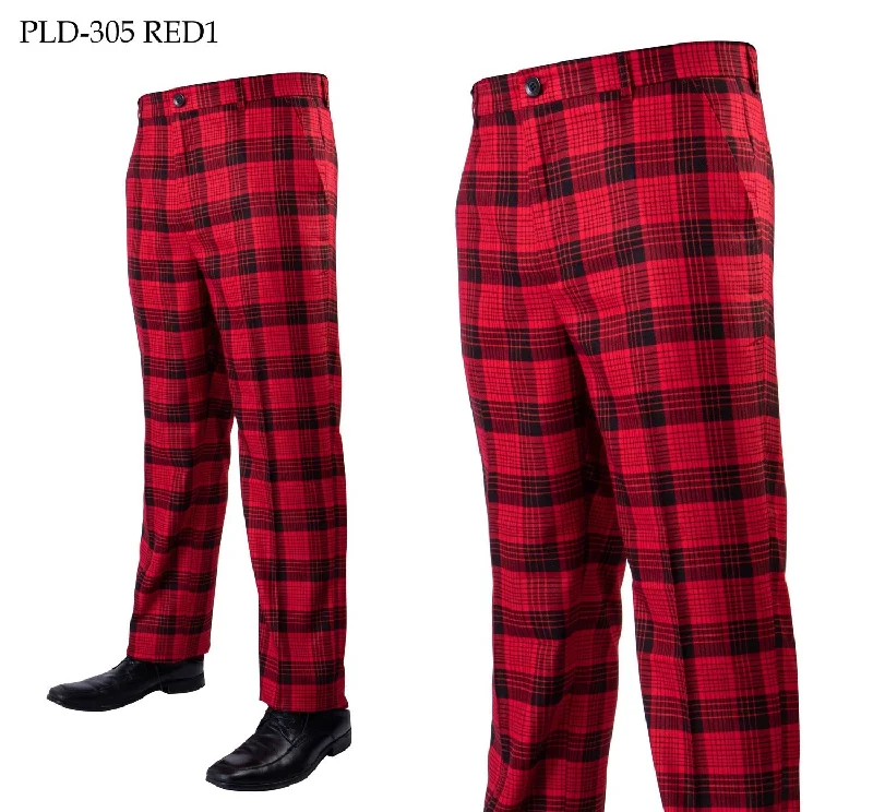 PLD-305 I PRESTIGE PLAID PANTS I RED-1