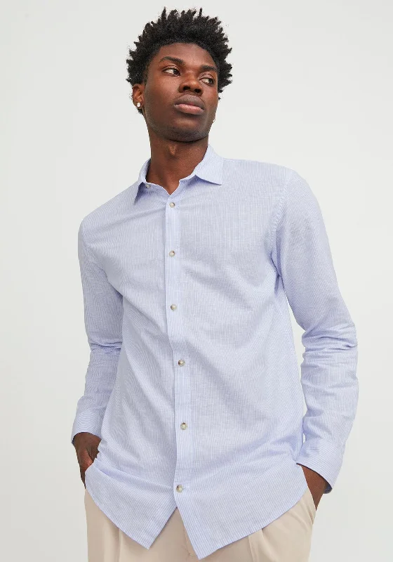 Warehouse Sale Jack & Jones Summer Striped Linen Shirt, Cashmere Blue