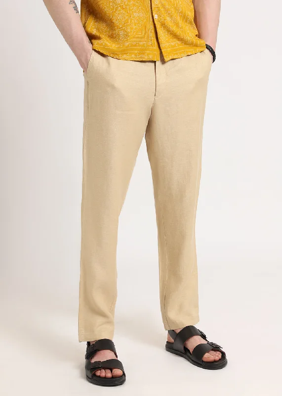 Epic Deals Light Beige Linen Pant
