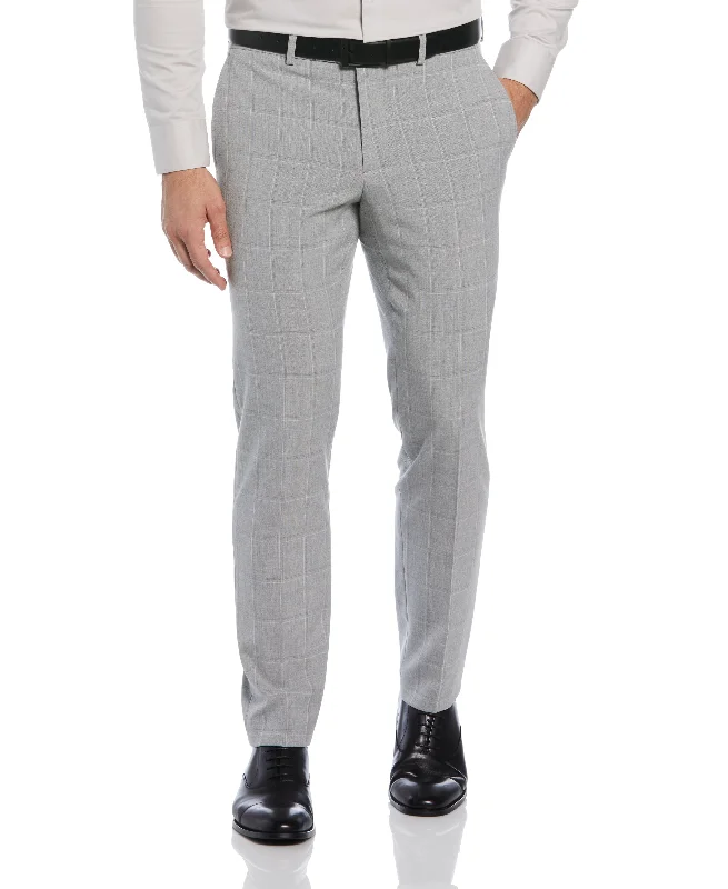 Weekend Discounts to Enjoy Slim Fit Windowpane Suit Pant