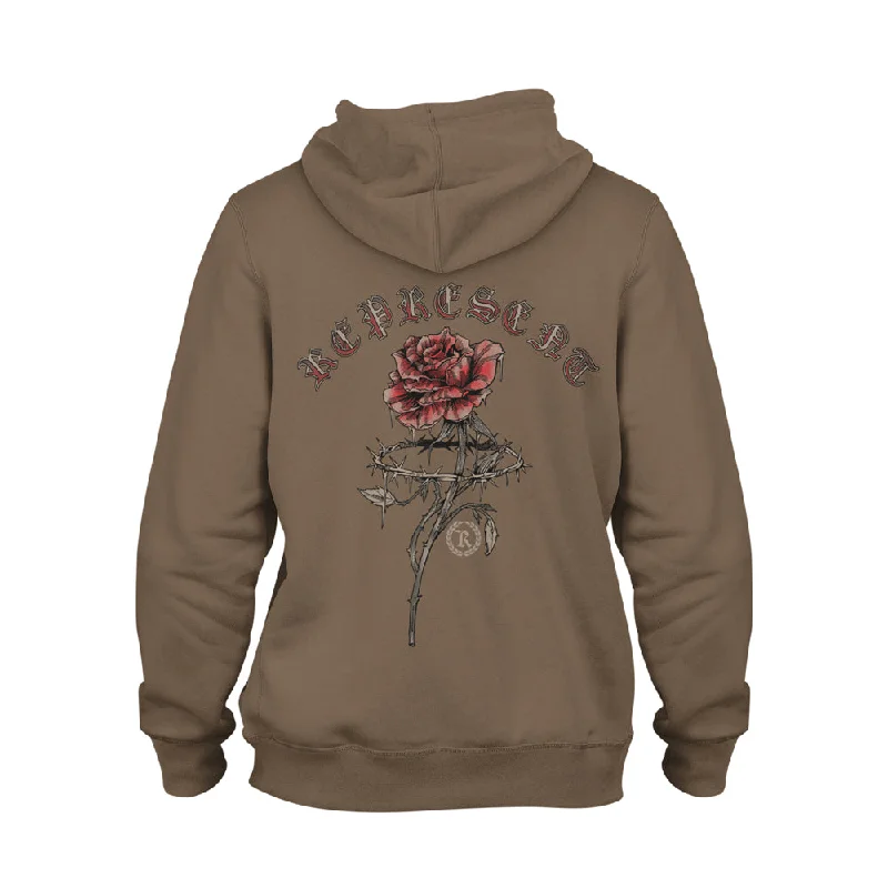 Best Choice Barbed Rose Fashion Heavy Hoodie [DESERT BROWN] V-DAY DROP