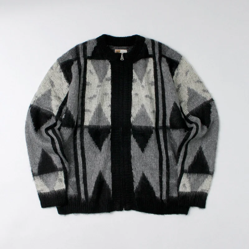 Massive Savings TOWN CRAFT / Vintage Jacquard Zip Cardigan
