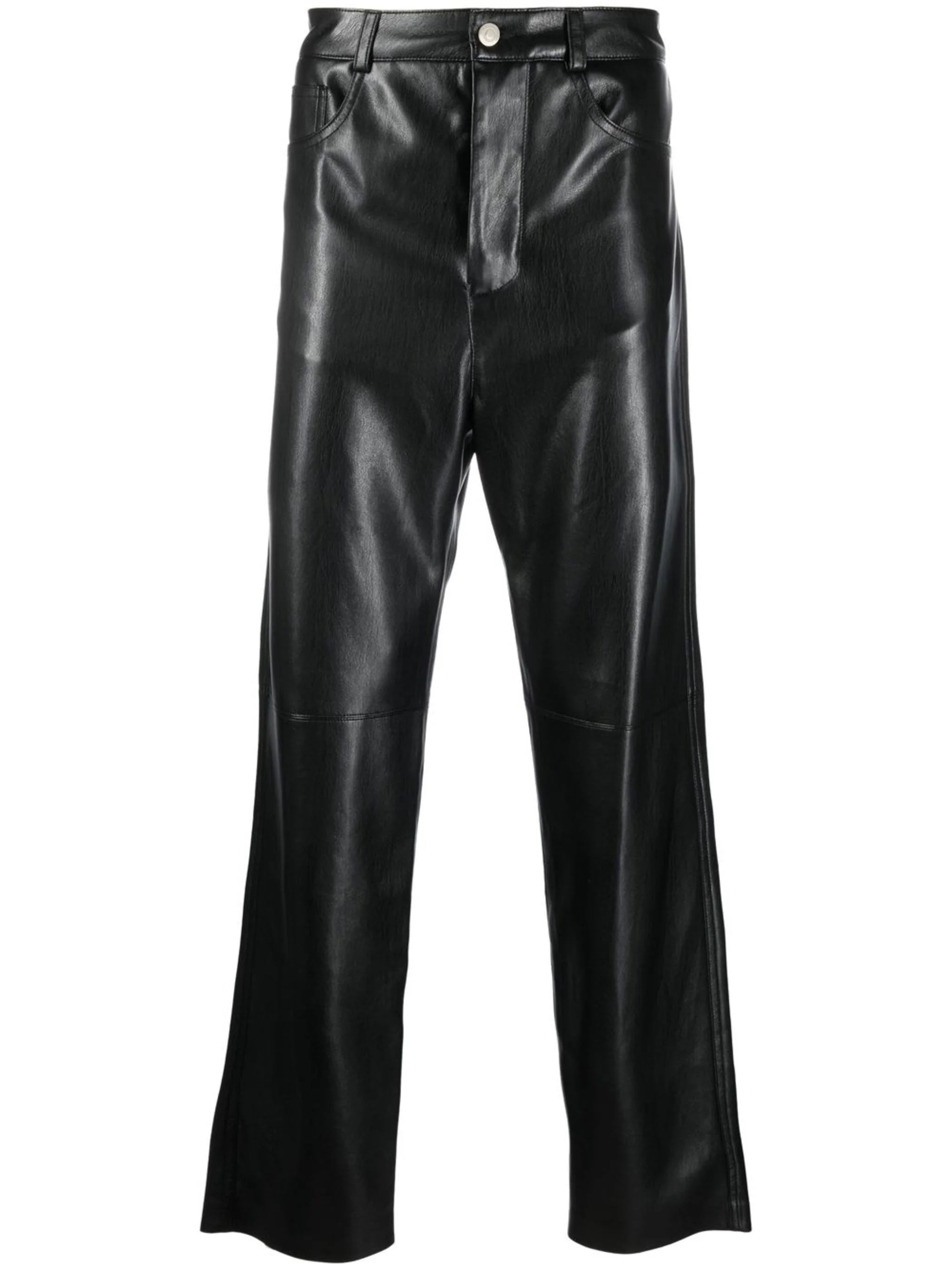 Savings Event Faux-Leather Straight-Leg Trousers