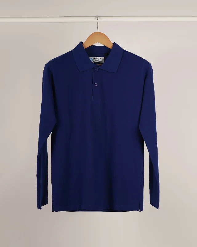 Price Slash Full Sleeves Polo: Royal Blue