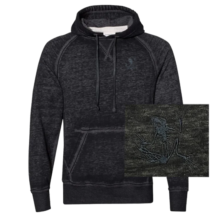 Super Sale Bone Frog Black Vintage Zen Fleece Hooded Sweatshirt