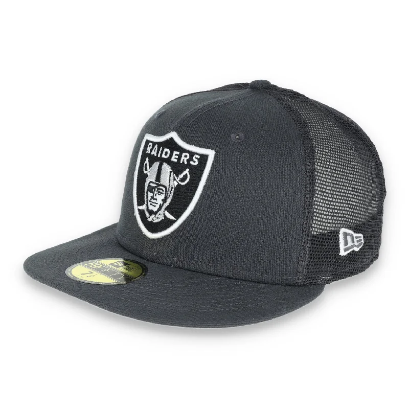 Warehouse Sale New Era Las Vegas Raiders Shield 59Fifty Fitted Hat-Grey/Mesh