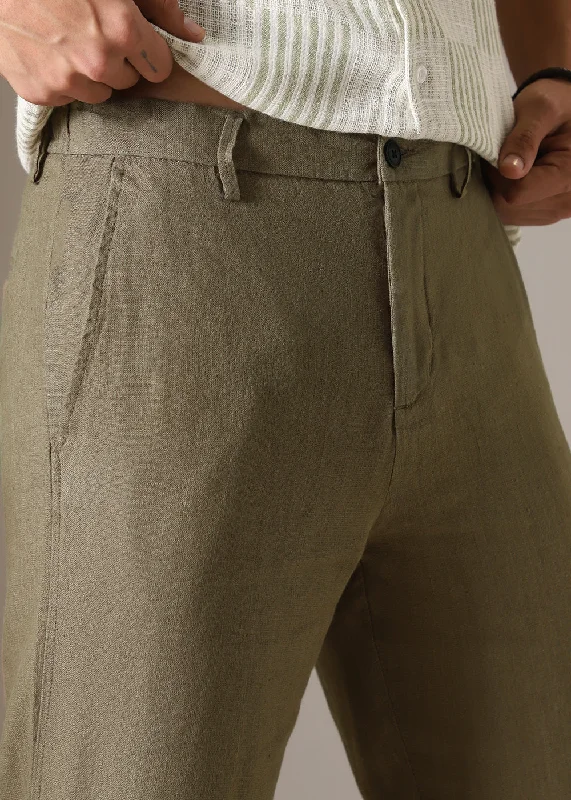 Hot Deal Light Olive Linen Pant