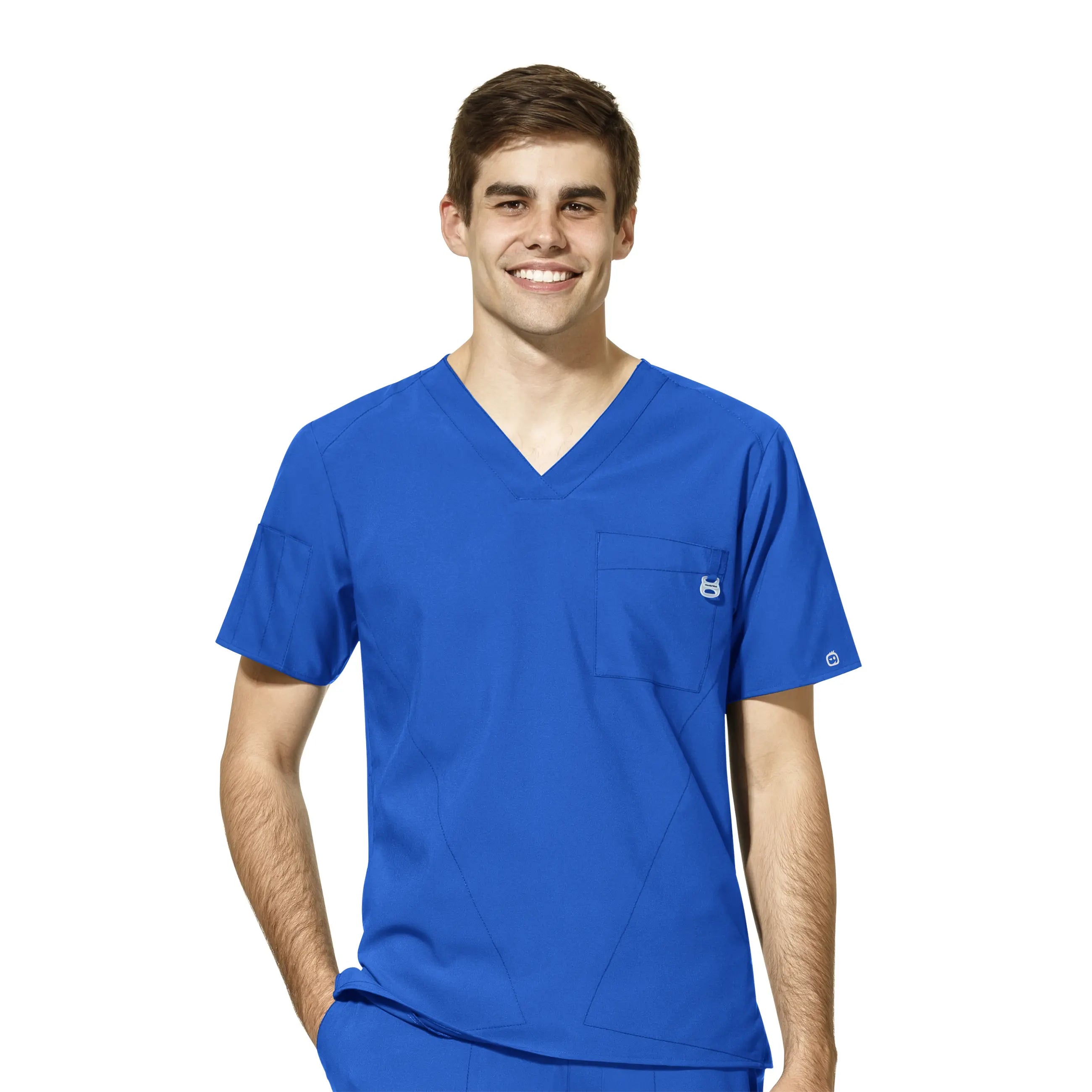 Savings Soar This Weekend Wink Men's W123 V-Neck Scrub Top - Royal Blue