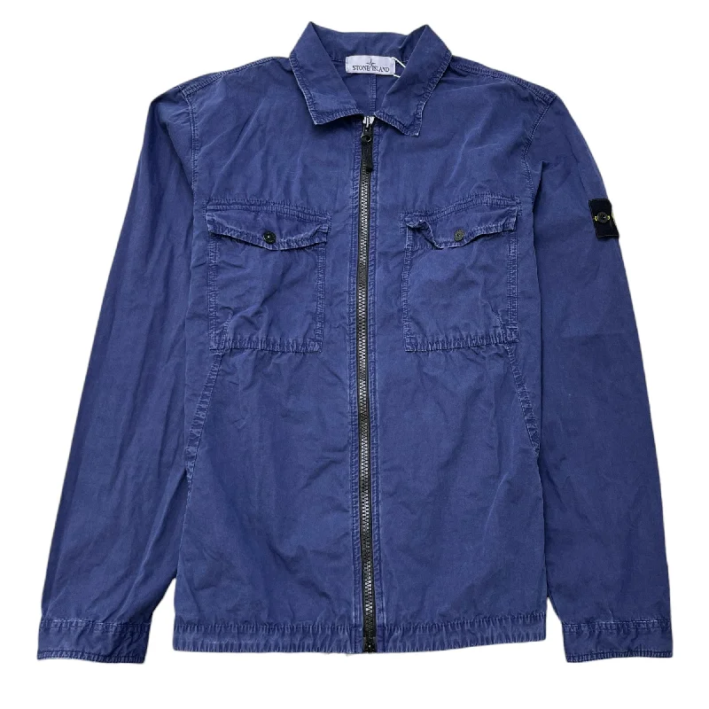 Weekend Shopping Made Better Men's Applique Logo OverShirt Blue Size XL