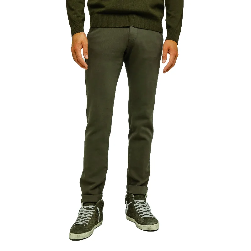 Green Twill Stretch Slim Fit Chino - Mason's