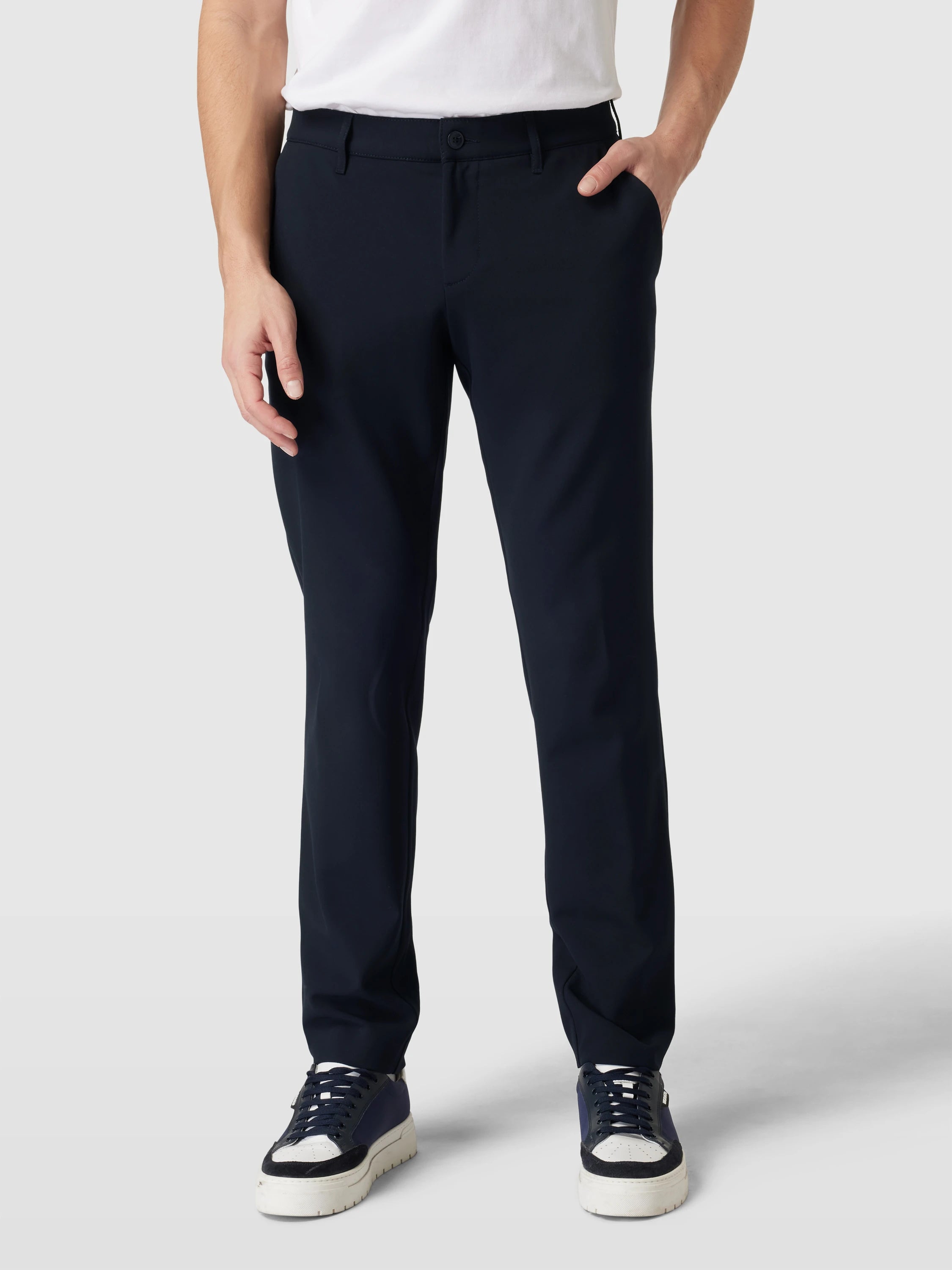 Time-Limited Offer Ceramica Rob Slim Fit Stretch Blue Dress Pant - ALBERTO