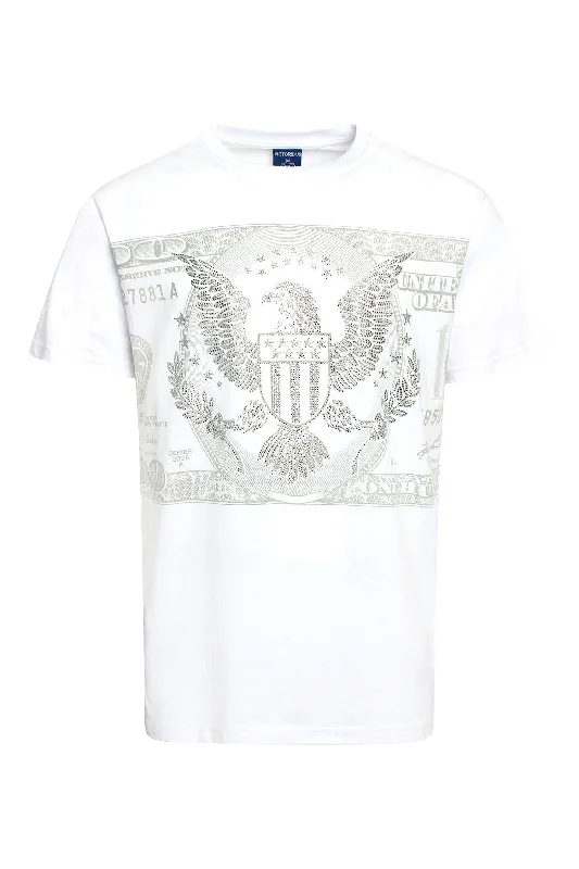 Special Price Men's Money Print Rhinestone Graphic T-Shirt