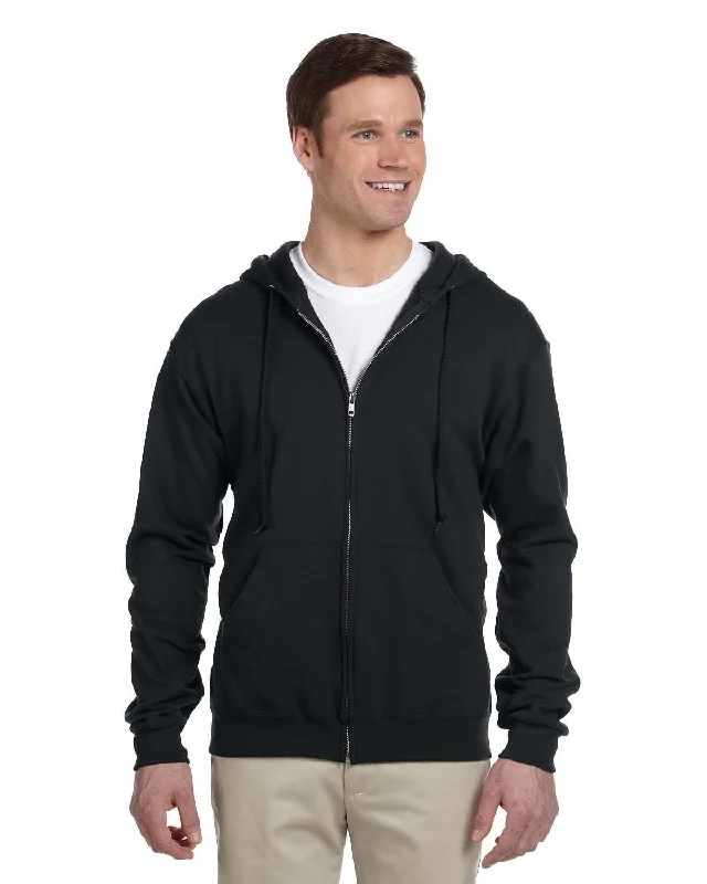 Jerzees Lightweight Full-Zip Hooded Sweatshirt | Black